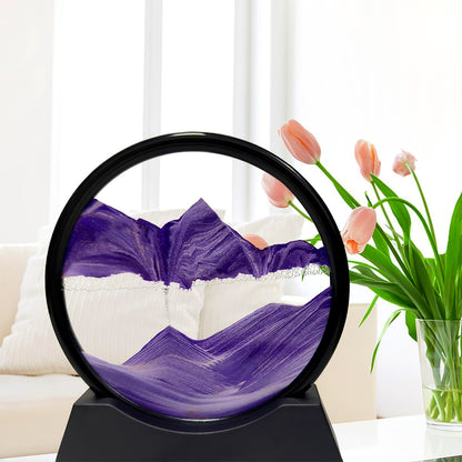3D Moving Sand Art ? Liquid Motion Deep Sea Sandscape with Round Glass Frame (1 Pc)