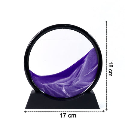 3D Moving Sand Art ? Liquid Motion Deep Sea Sandscape with Round Glass Frame (1 Pc)