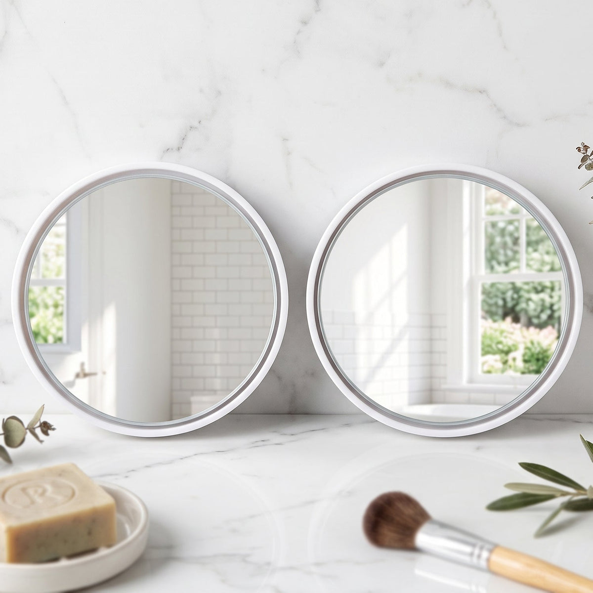 Self adhesive wide angle convex mirror pair for vehicles