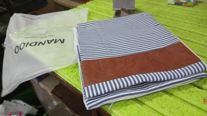 Pillow Covers, leather & cotton Cushion Covers (20 Ã 20 Inch / 1 Pair / 2 Pc)