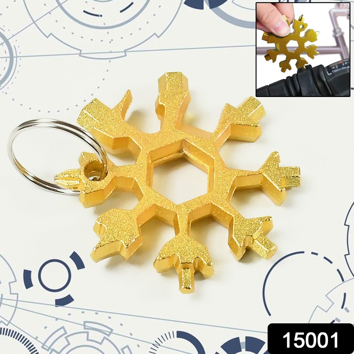 18-in-1 Snowflake Multi-Tool ? Portable Bottle Opener, Screwdriver & Wrench