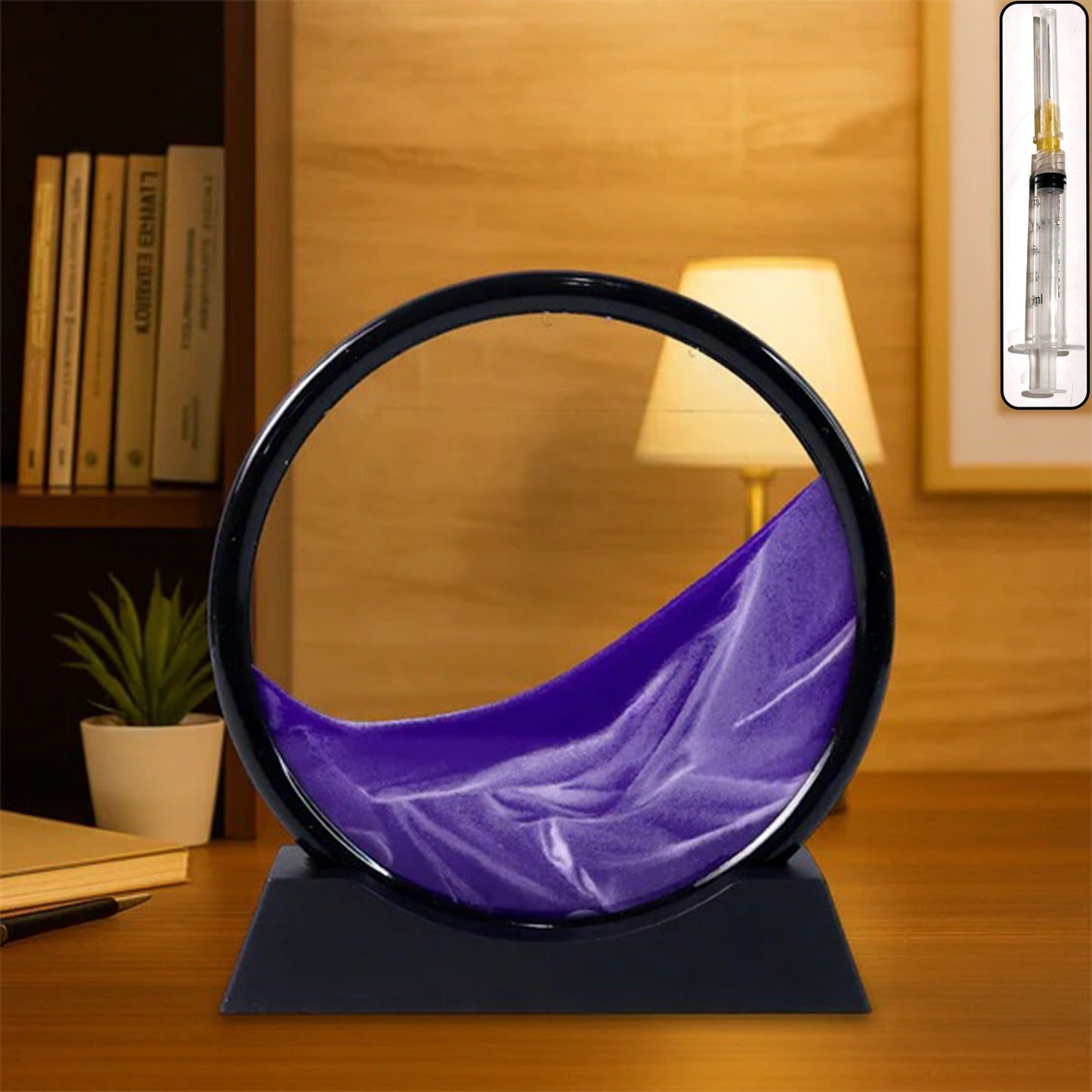 3D Moving Sand Art ? Liquid Motion Deep Sea Sandscape with Round Glass Frame (1 Pc)