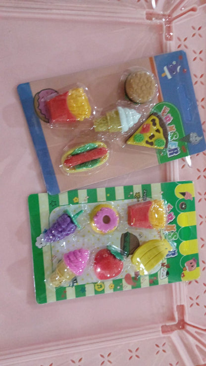 3D Food Fancy Colorful Erasers ? Cute Novelty Eraser Set for Kids (1 Set)