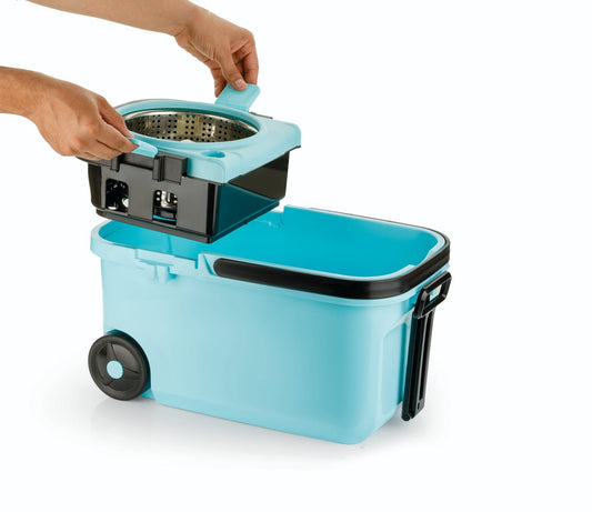 360Â° Spin Mop with bucket and microfiber mop heads for efficient floor cleaning