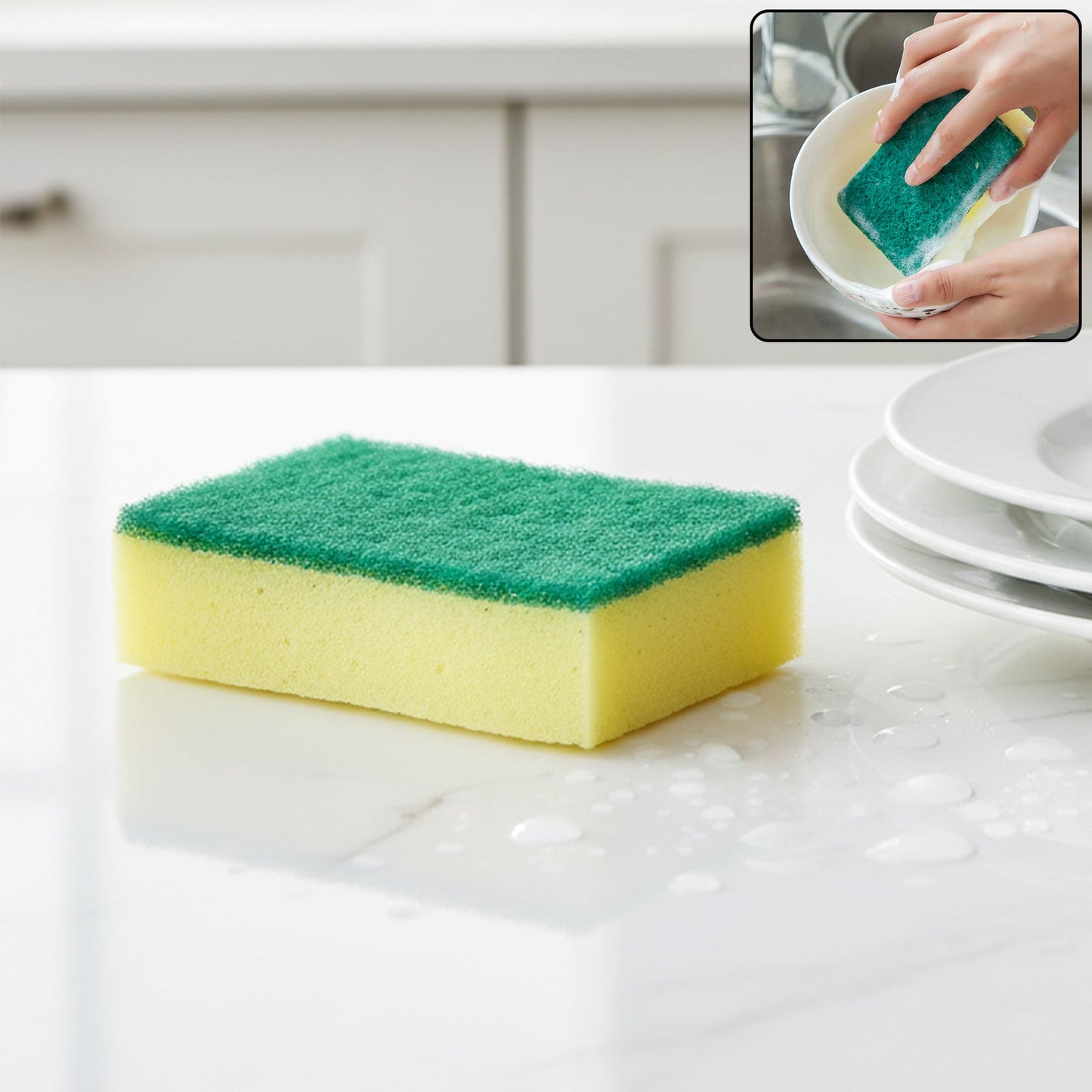 2-in-1 Multi-Purpose Scrub Sponge ? Wear Resistant Dish & Furniture Cleaner (1 Pc)