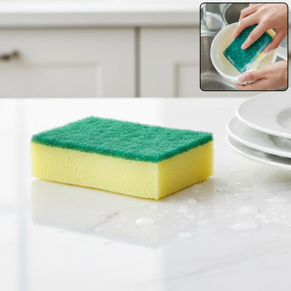 2-in-1 Multi-Purpose Scrub Sponge ? Wear Resistant Dish & Furniture Cleaner (1 Pc)