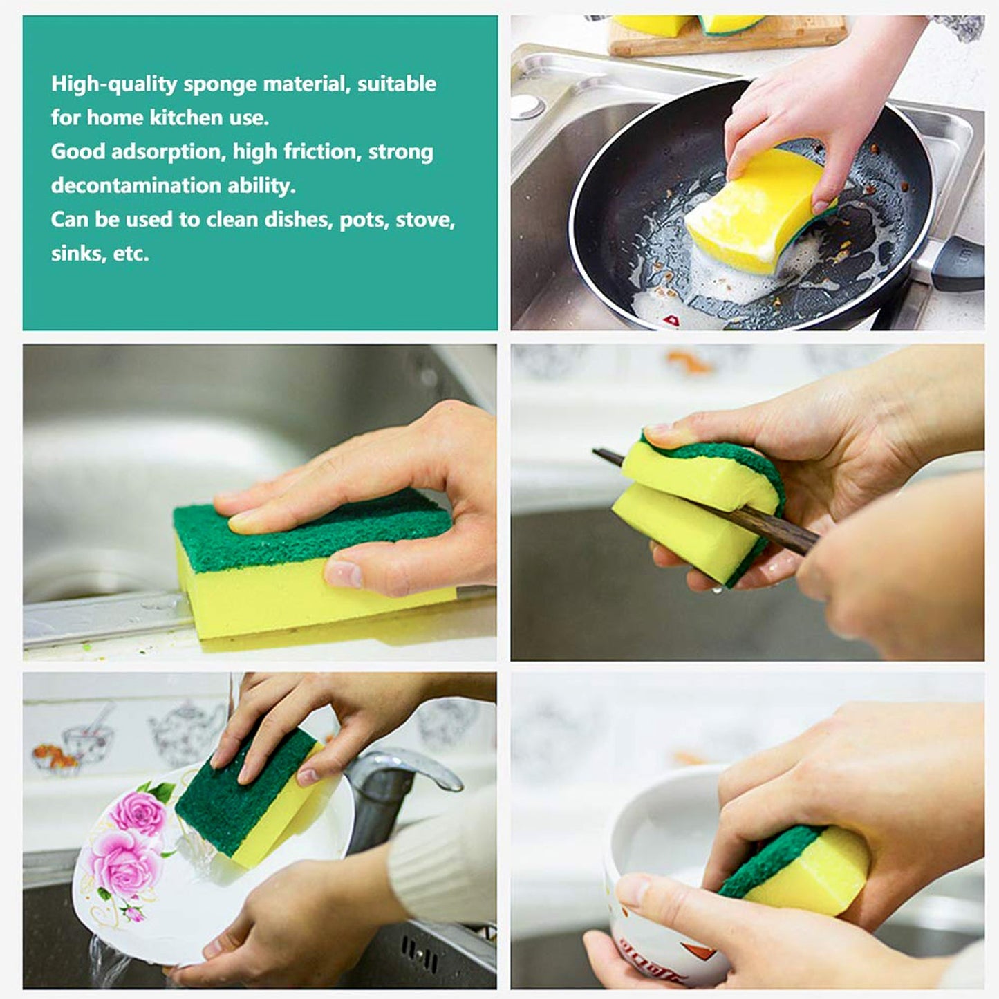 2-in-1 Multi-Purpose Scrub Sponge ? Wear Resistant Dish & Furniture Cleaner (1 Pc)