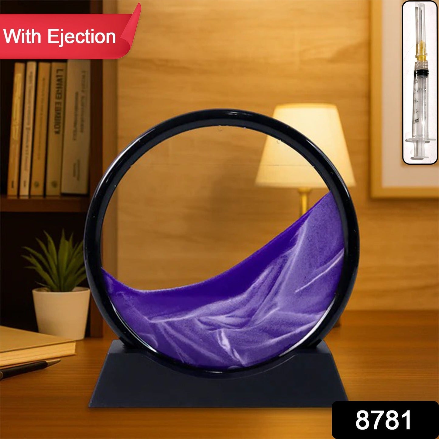 3D Moving Sand Art ? Liquid Motion Deep Sea Sandscape with Round Glass Frame (1 Pc)