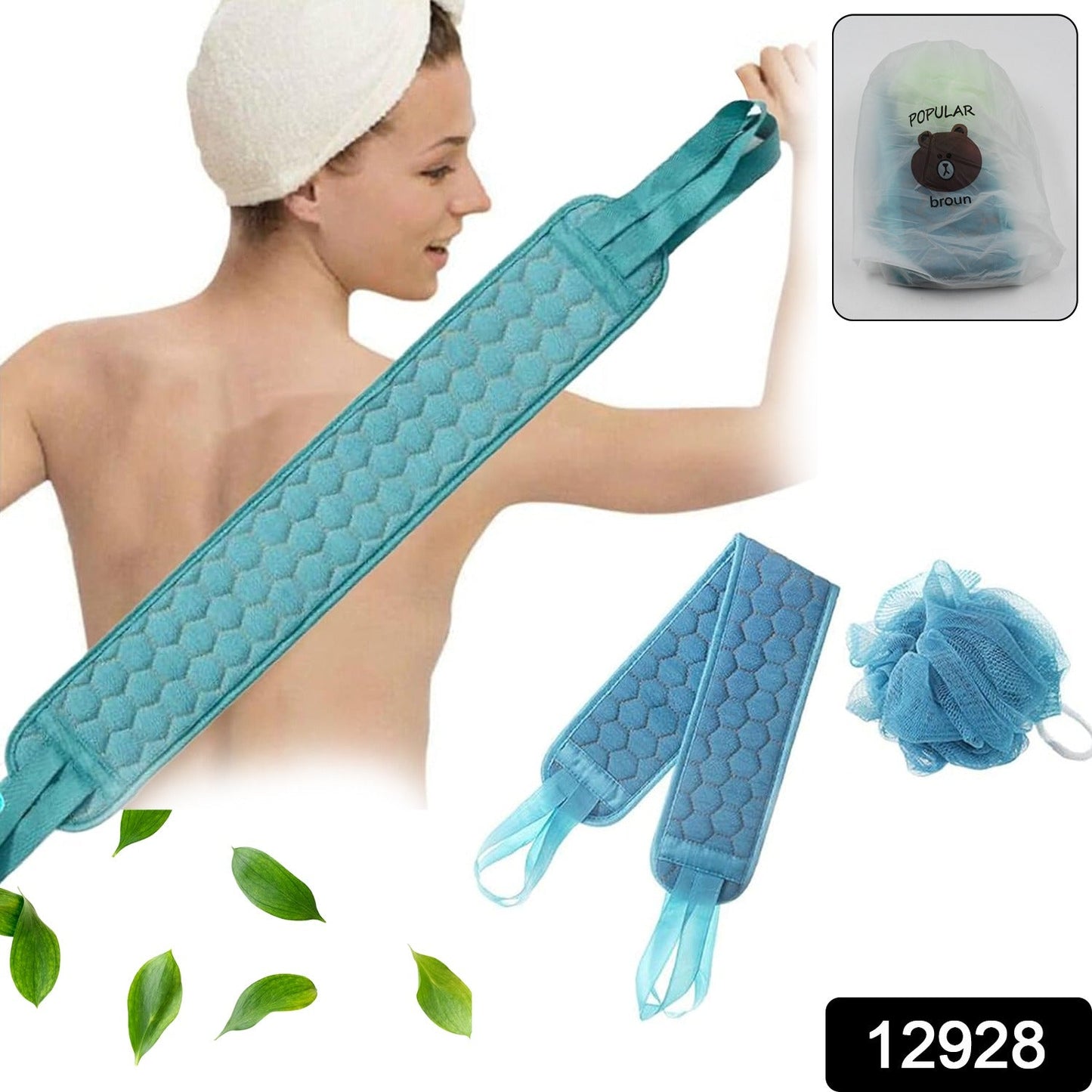 Bath Shower Scrubber Set ? Dual-Sided Loofah Sponge & Bath Brush Deep Clean (2 Pcs)