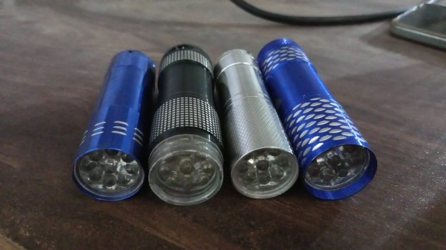 Portable Mini Torch ? 9 LED Pocket Flashlight, Battery Operated (Mix Color)