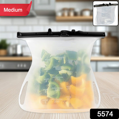 Silicone Food Bag ? Leakproof, Flat Bottom, BPA-Free, Microwave & Dishwasher Safe